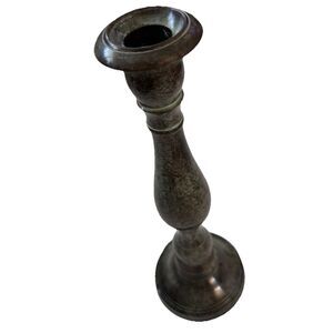 Candlestick Holder Metal Taper 11 3/16” Faux Patina Green & Brown Made in India